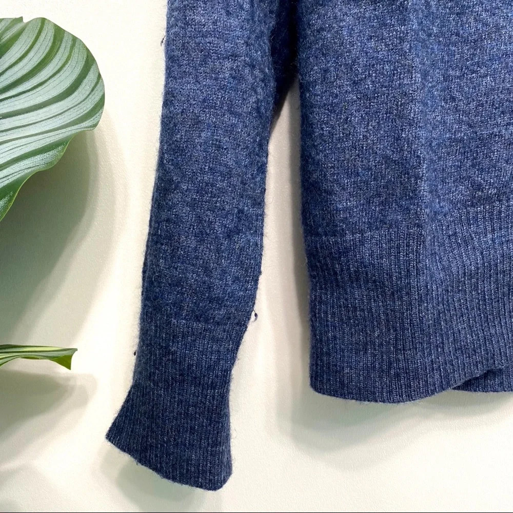 banana republic | navy merino wool ¼ zip pullover l